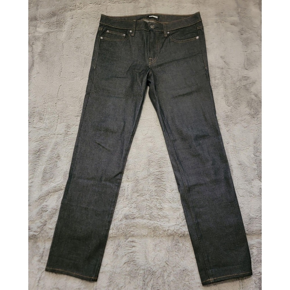 Express Jeans Mens 32x32 (Fits 34x32) Blue Dark Wash Slim Straight Stretch